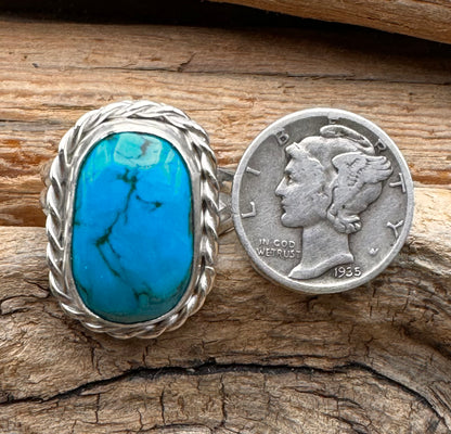 turquoise ring deep blue sleeping beauty turquoise