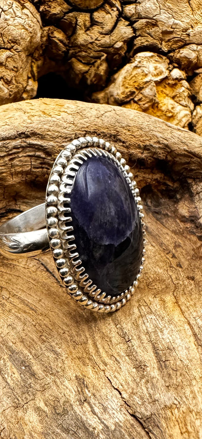 Blue sodalite ring