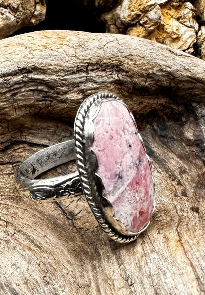 Rhodochrosite ring