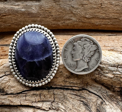 Blue sodalite ring