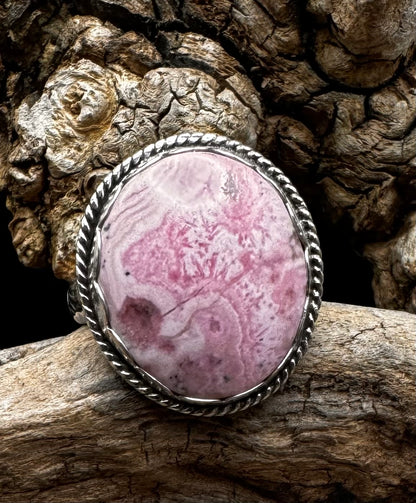 Rhodochrosite ring