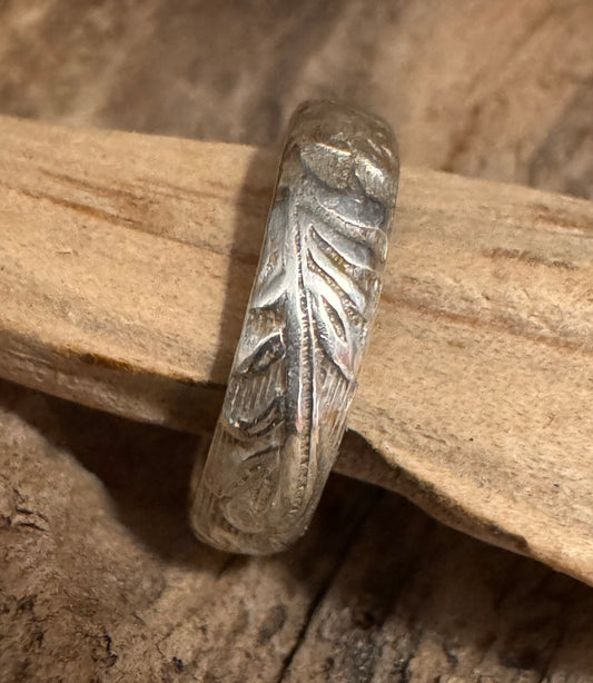 Silver pattern wire stacker ring