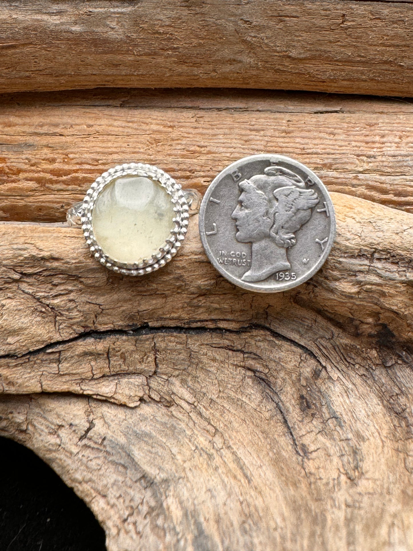 Utah honeycomb calcite ring