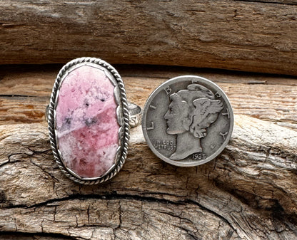 Rhodochrosite ring