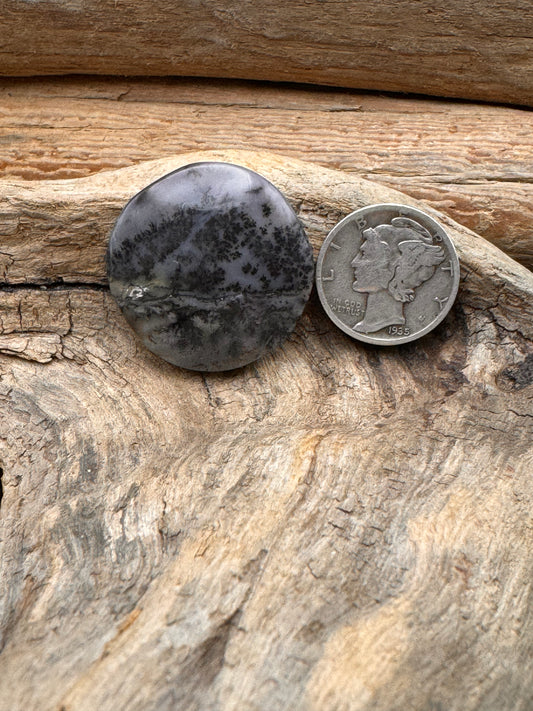 Moss agate cabochon