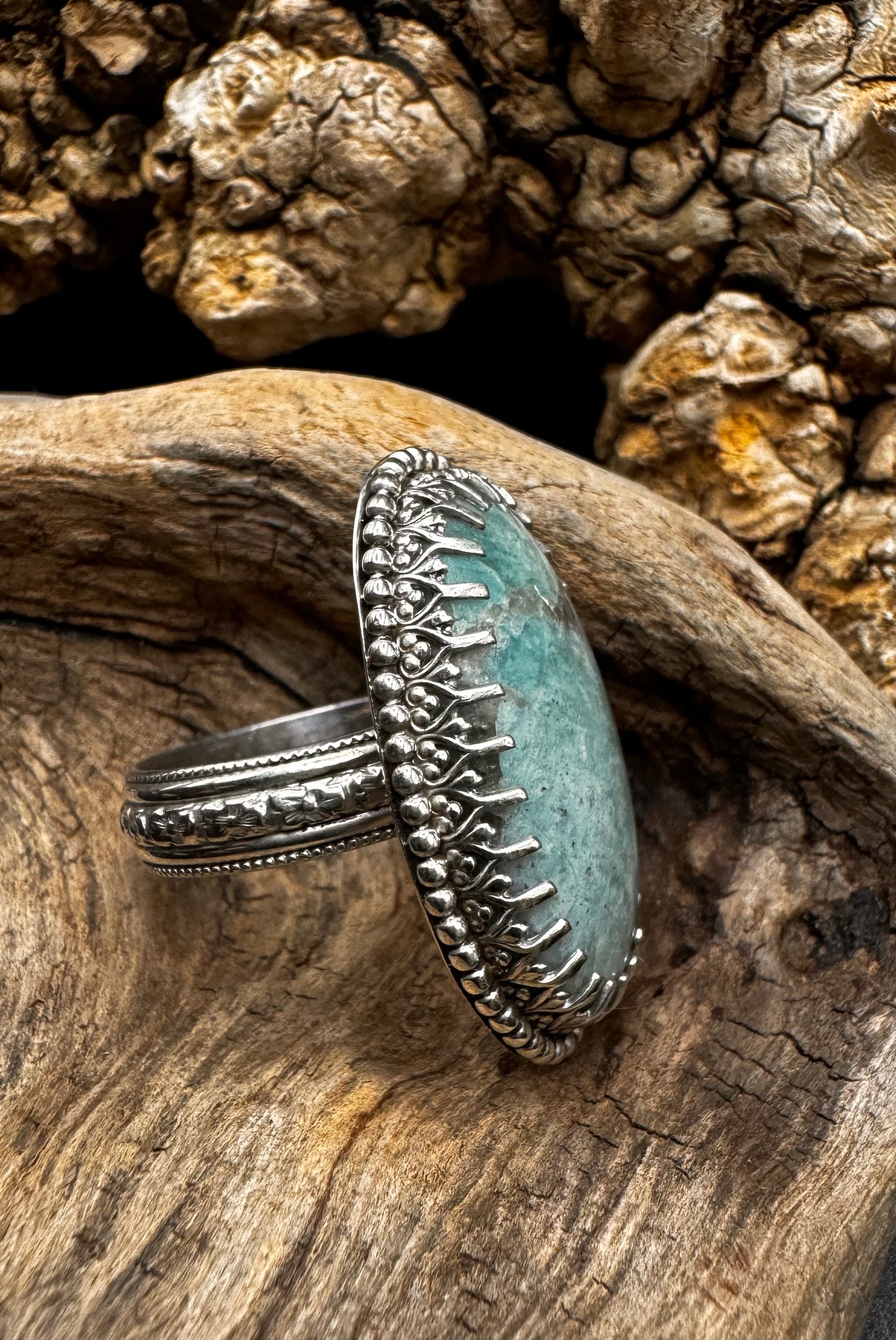 Blue feldspar ring