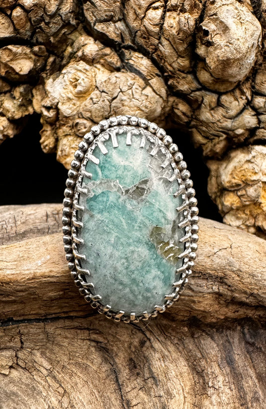 Blue feldspar ring