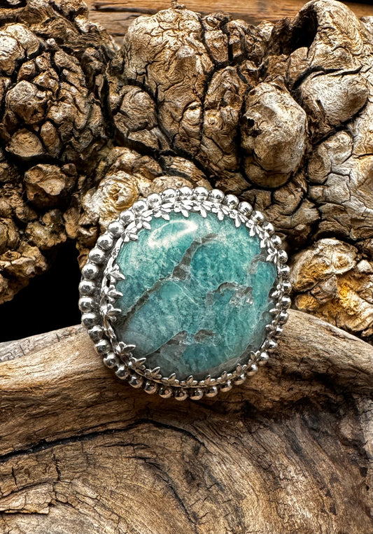 Blue feldspar ring