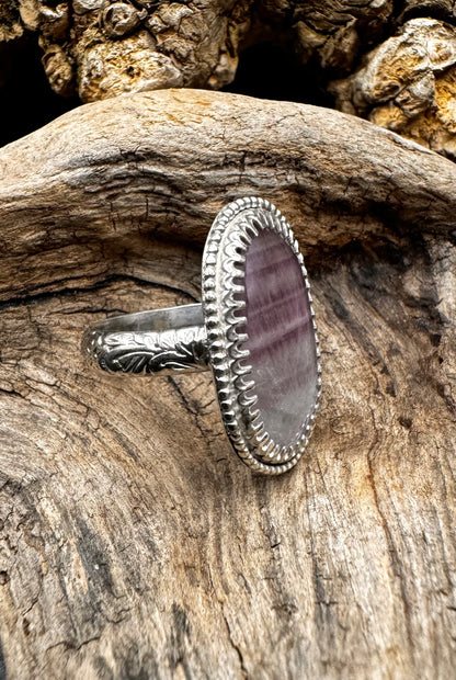 Purple fluorite ring