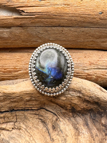 Silver ring Labradorite