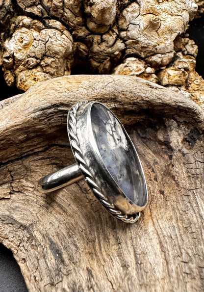 Moss agate ring