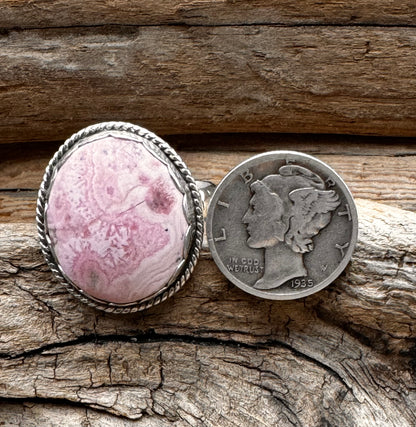 Rhodochrosite ring