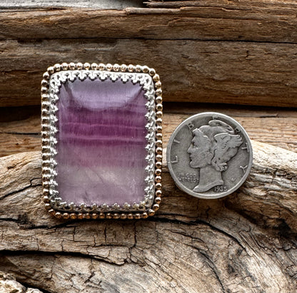 Purple fluorite ring