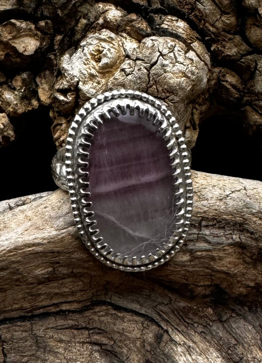 Purple fluorite ring