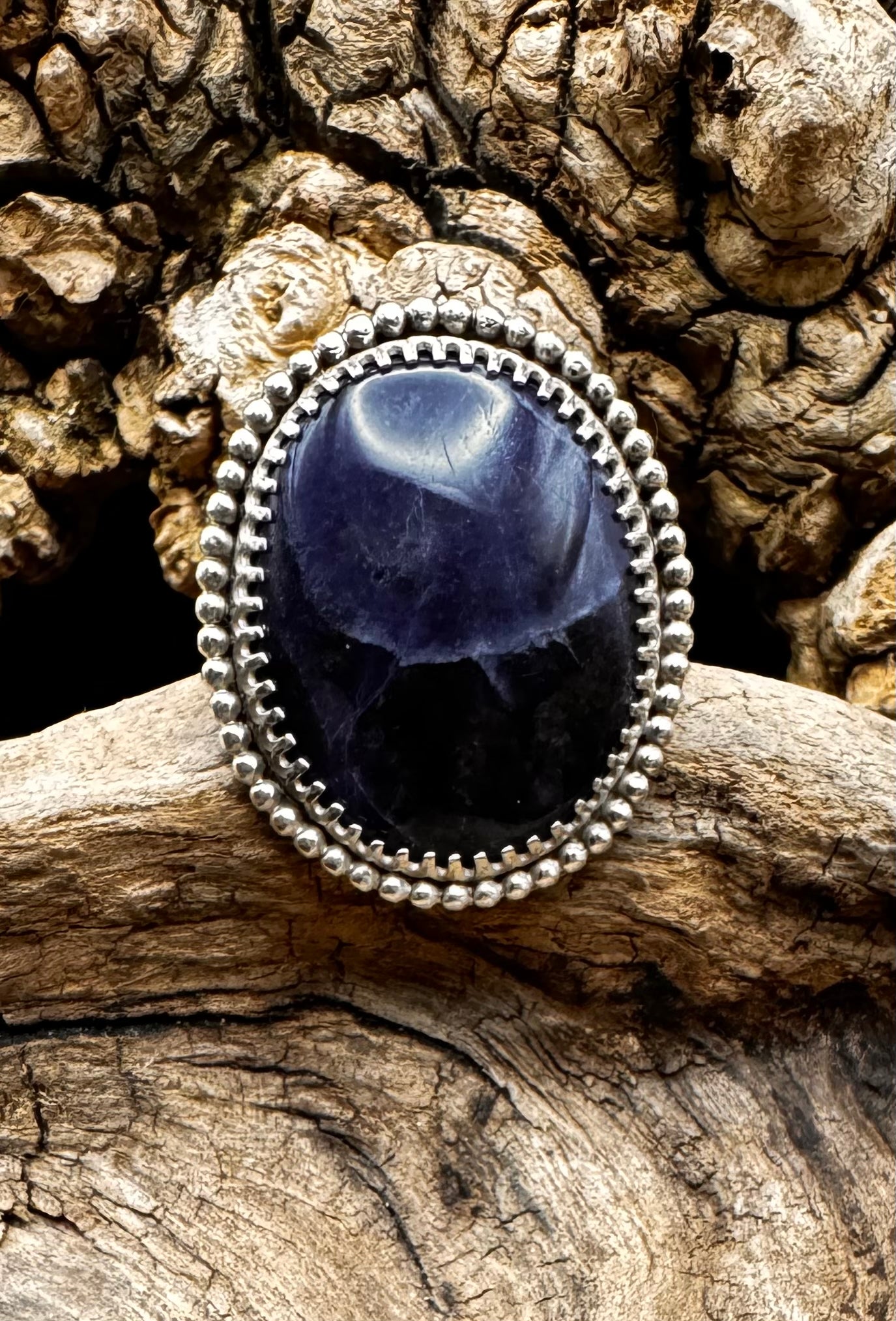 Blue sodalite ring