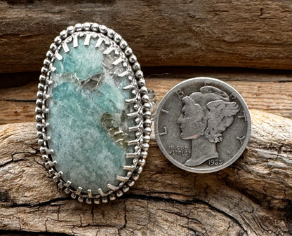 Blue feldspar ring