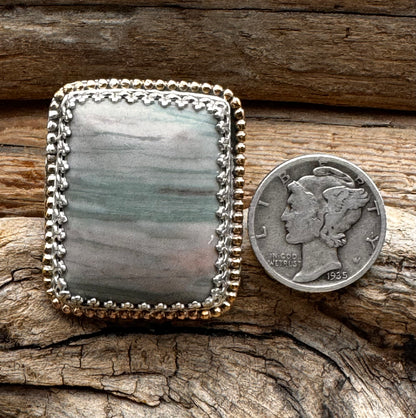 Watermelon jasper ring