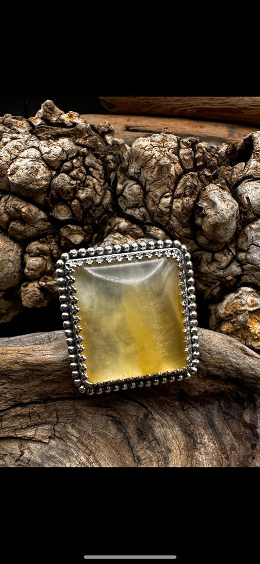 Utah honeycomb calcite ring