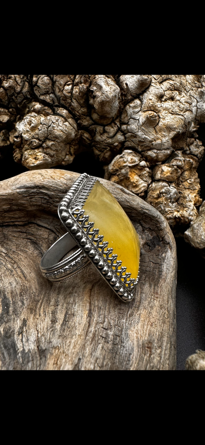 Utah honeycomb calcite ring